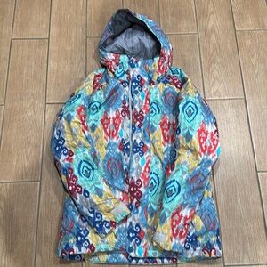 Burton DryRide Woman’s size L hooded snowboarding , ski winter jacket MTN DEW